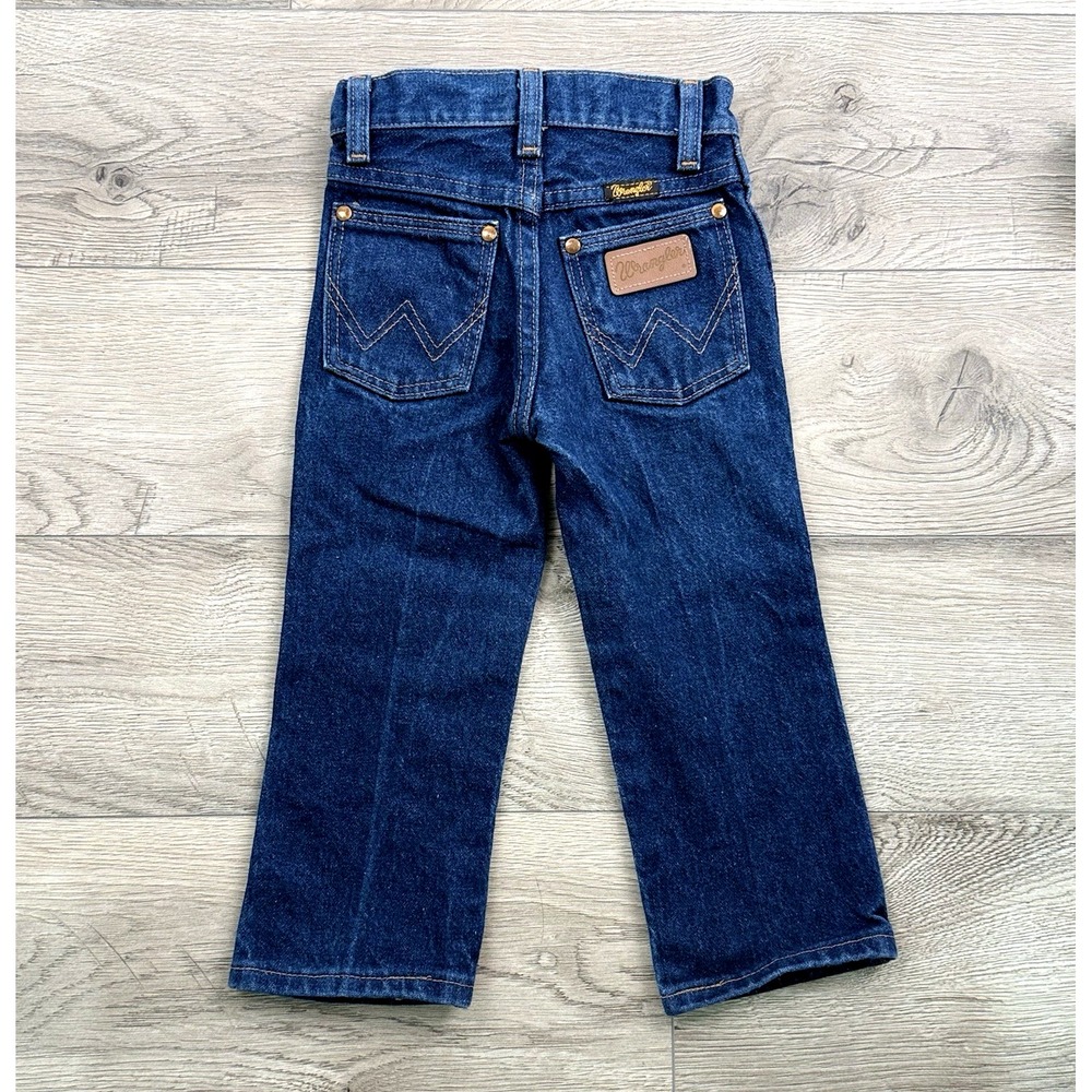 Vintage Wrangler Cowboy Cut Blue Jean Denim Pant Boy Girl 3 T Slim Western Rodeo
